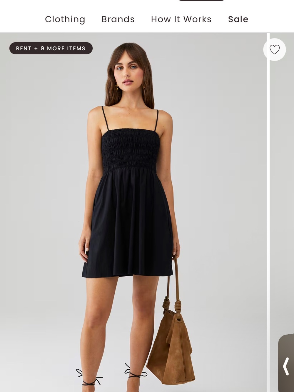 Faithfull the Brand Black Smocked Sundress with Spaghetti Straps